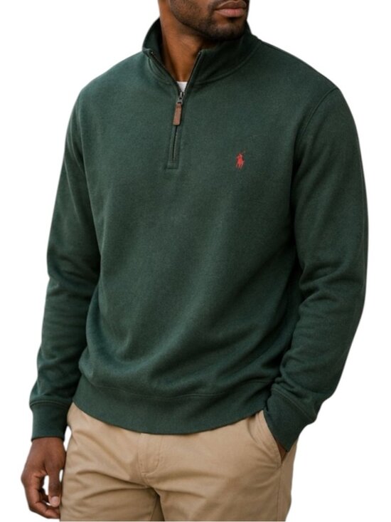 Polo Ralph Lauren Other - Polo Ralph Lauren Half-Zip French Rib Sweater Forest Green XXL Men’s Pullover